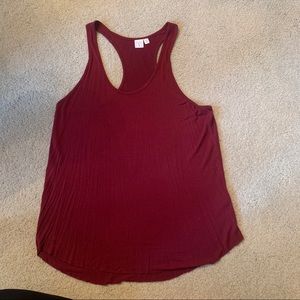 Maroon racer back tank top